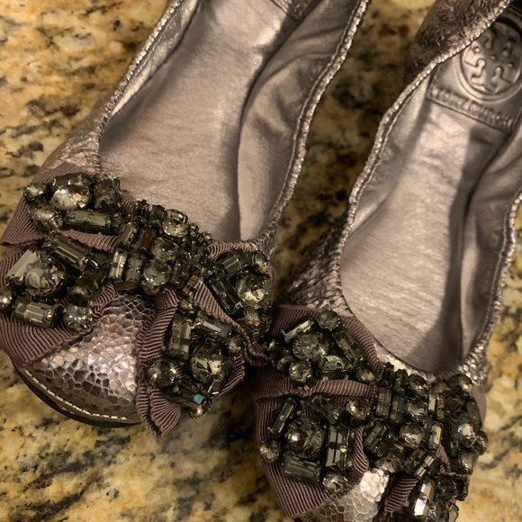 Tory Burch The Azalea Ballet Flats Sliver 5 - Picture 4 of 8